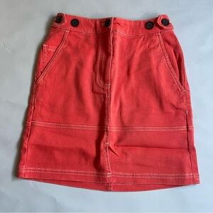 Wildfang The Essential Denim Work Women Chilli Red Utility Pockets Skirt XS